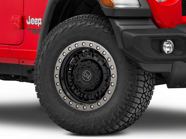 Black Rhino Abrams Gloss Gunblack with Machined Dark Tint Lip Wheel; 18x9.5 (18-24 Jeep Wrangler JL)