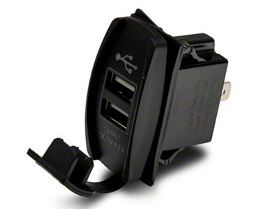RedRock Dual USB 4.2 AMP Fast-Charger Rocker Switch (97-24 Jeep Wrangler TJ, JK & JL)