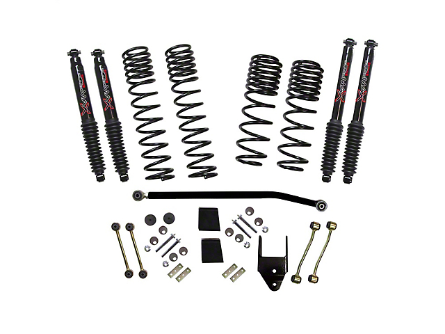 SkyJacker 3.50 to 4-Inch Dual Rate Long Travel Suspension Lift Kit with Black MAX Shocks (20-23 3.0L EcoDiesel Jeep Wrangler JL 4-Door, Excluding Rubicon)