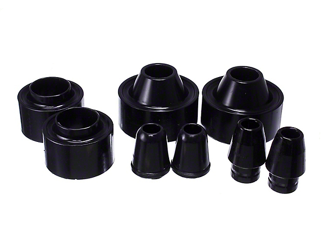 1.75-Inch Front and Rear Coil Spring Spacers; Black (07-18 Jeep Wrangler JK)