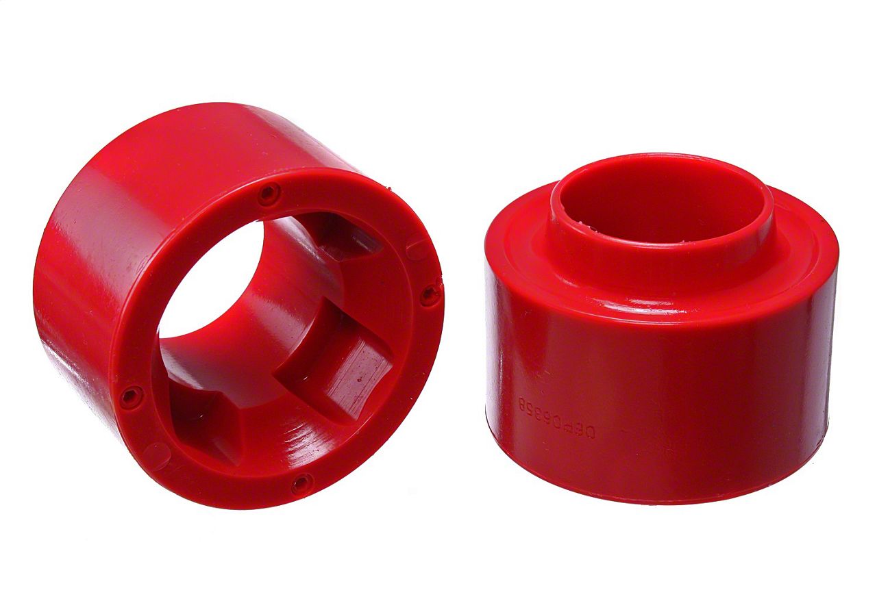 1.75-Inch Front Coil Spring Spacers; Red (07-18 Jeep Wrangler JK)