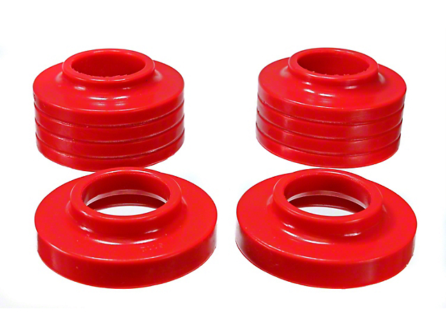 1.75-Inch Front or Rear Coil Spring Lift Isolators; Red (87-06 Jeep Wrangler YJ & TJ)