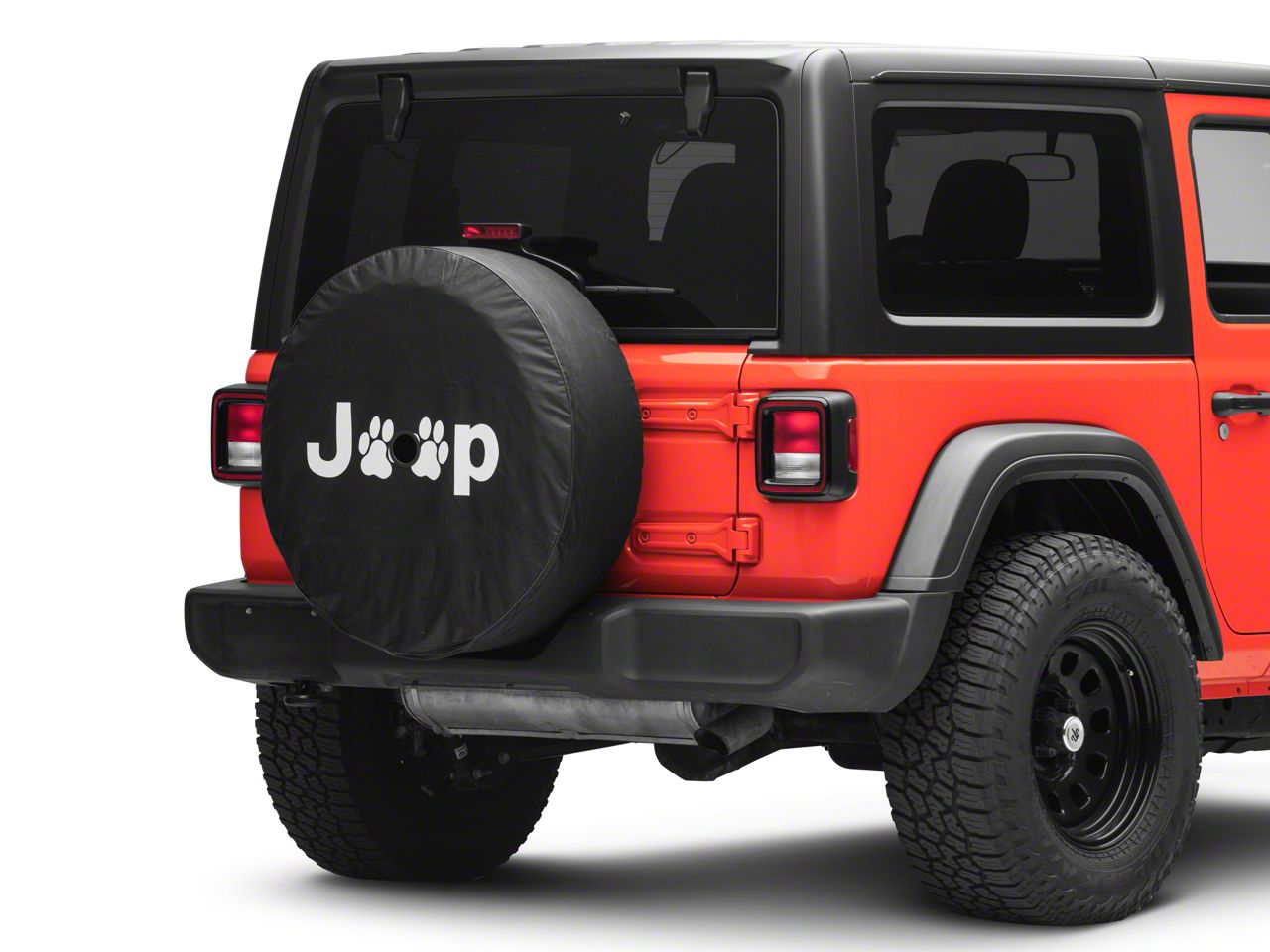 Jeep Wrangler Jeep Paw Spare Tire Cover with Camera Port; Black (18-23 Jeep  Wrangler JL) Free Shipping
