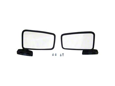 Side Mirrors; Black (87-93 Jeep Wrangler YJ w/ Full Steel Doors)