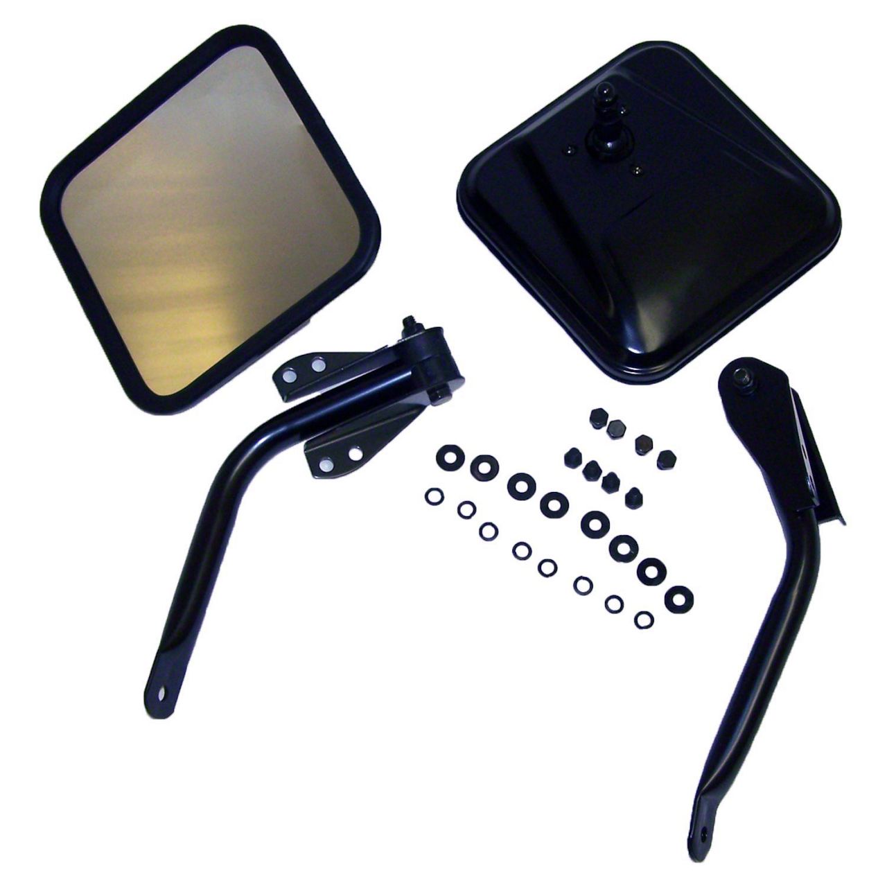 Jeep Wrangler Side Mirrors; Black (7695 Jeep CJ5, CJ7 & Wrangler YJ)