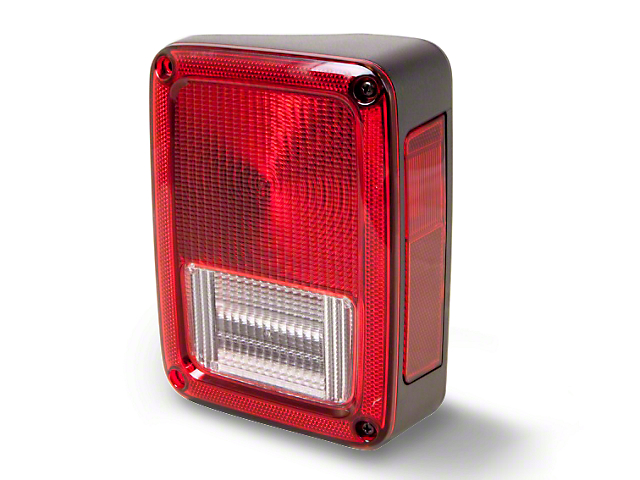 Tail Light; Black Housing; Red/Clear Lens; Passenger Side (07-18 Jeep Wrangler JK)