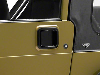 Jeep Wrangler Exterior Door Handles; Black (81-06 Jeep CJ7, Wrangler YJ & TJ  w/ Full Steel Doors)