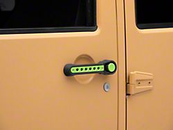 RedRock Billet Aluminum Door Handle Inserts; Green (07-18 Jeep Wrangler JK 4-Door)