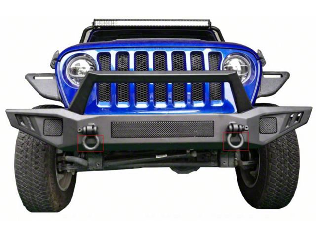 Armour Heavy Duty Front Bumper with 20-Inch LED Light Bar and Cube Lights (18-24 Jeep Wrangler JL)