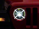 Raxiom 9-Inch LED Headlights with DRL and Halo; Black Housing; Clear Lens (18-26 Jeep Wrangler JL)