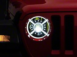 Raxiom 9-Inch LED Headlights with DRL and Halo; Black Housing; Clear Lens (18-23 Jeep Wrangler JL)