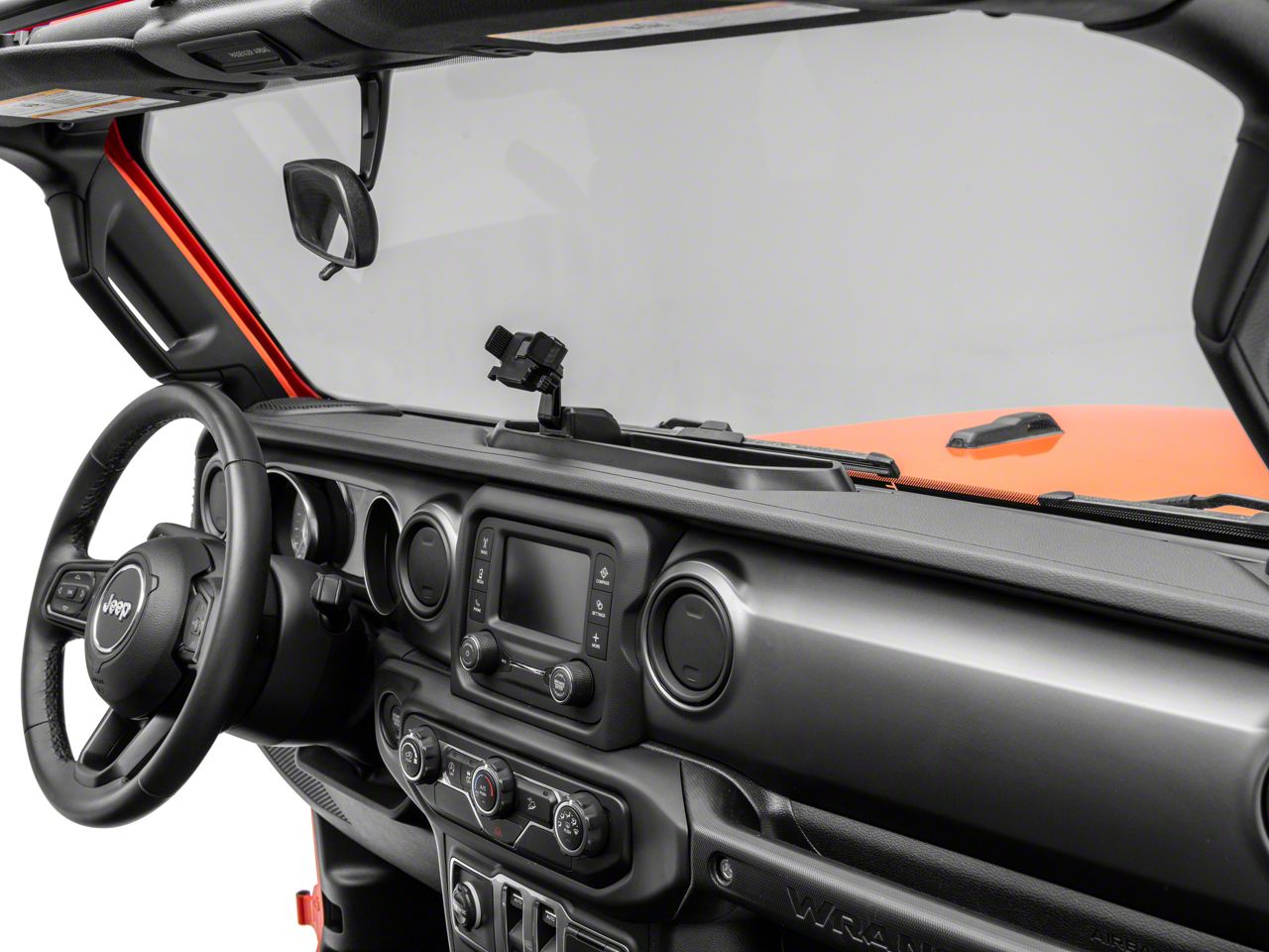 Jeep Dash Mounted Phone Holder with Storage Compartment 2021 Wrangler RedRock (18-24 Jeep Wrangler JL)