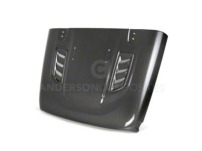 Anderson Composites Type-OE Rubicon Style Hood; Carbon Fiber (18-23 Jeep Wrangler JL)