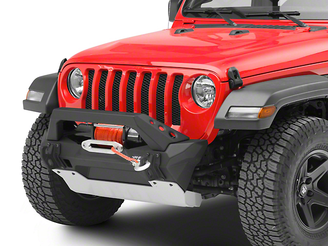 RIVAL 4x4 Stubby Aluminum Front Bumper with Skid Plate and Winch Mount (20-23 Jeep Gladiator JT)