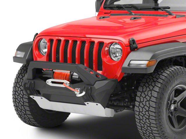 RIVAL 4x4 Stubby Aluminum Front Bumper with Skid Plate and Winch Mount (20-24 Jeep Gladiator JT)