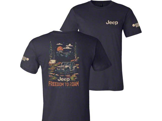 Men's Jeep Freedom To Roam T-Shirt; Navy Blue