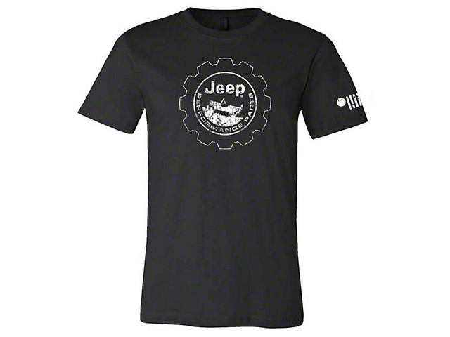 Men's Jeep Performance Distressed T-Shirt; Black