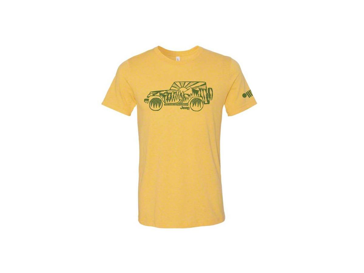Jeep Wrangler Men's Jeep Atomic Side T-Shirt; Heather Gold