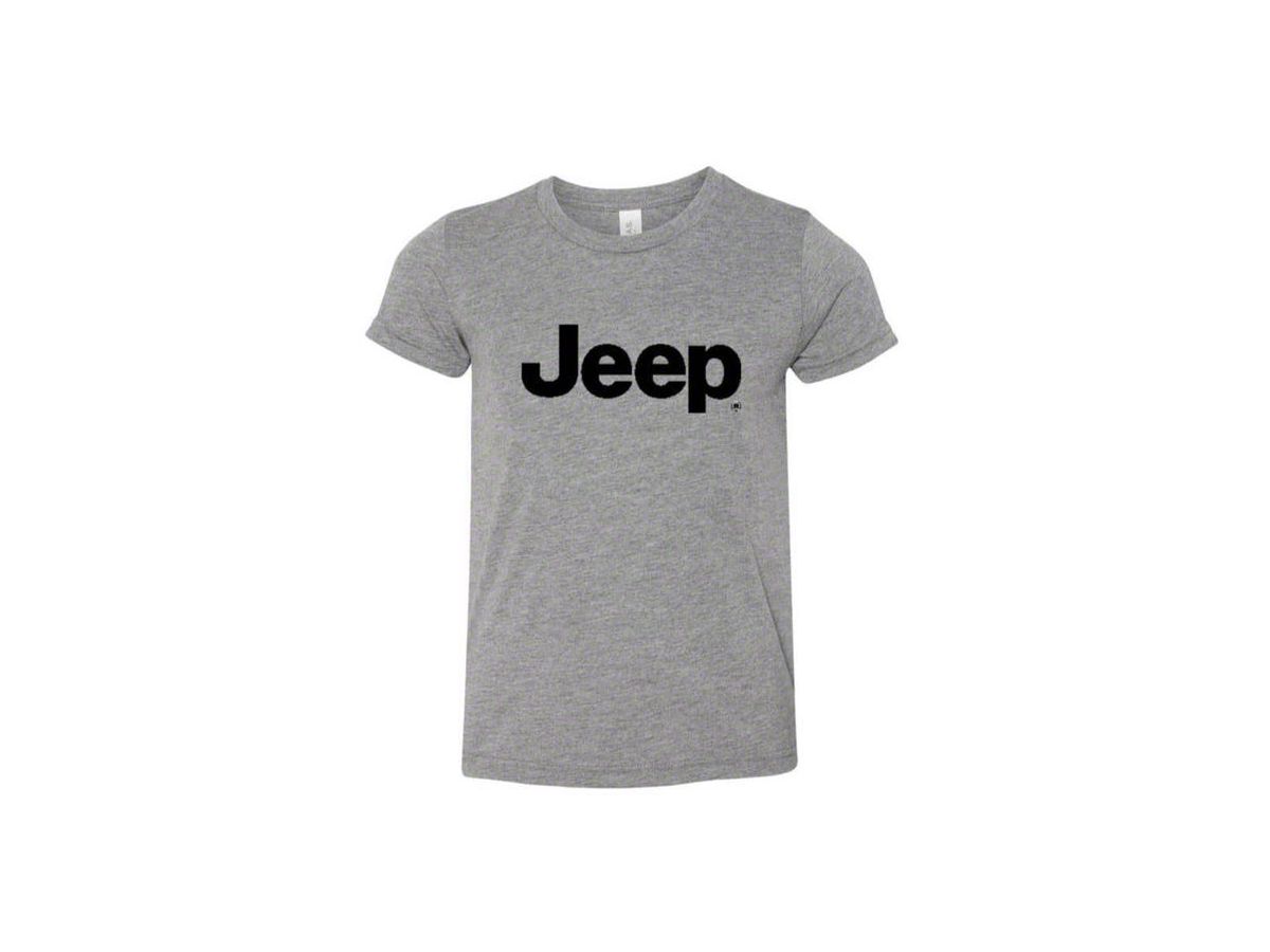 Jeep Wrangler Youth Jeep Logo T-Shirt; Gray