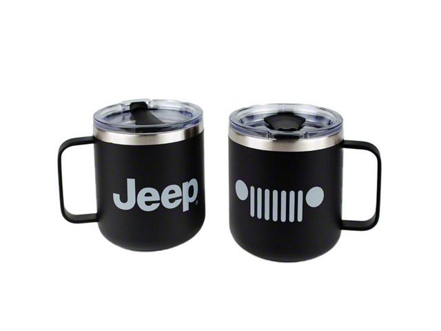 Jeep Grille Camper Mug; Black