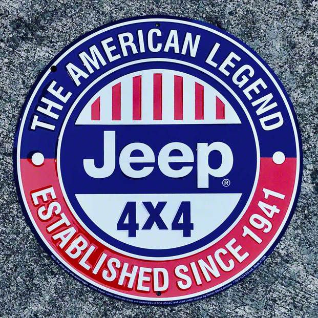 Jeep American Legend Sign; 12-Inch Circle