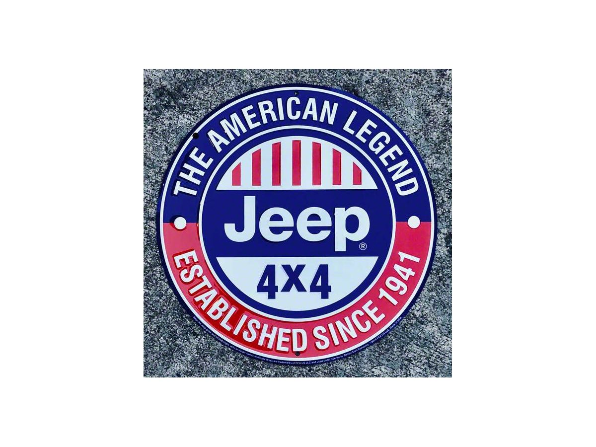 Jeep Wrangler Jeep American Legend Sign; 12-Inch Circle