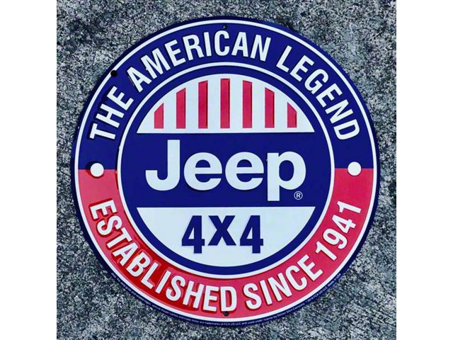 Jeep American Legend Sign; 12-Inch Circle