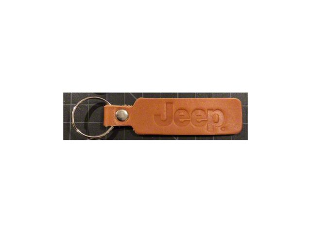 Jeep Leather Keychain; Sepia