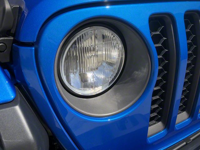 Delta Lights 7-Inch DOT Halo Amber Blinker LED Headlights; Chrome Housing; Clear Lens (18-24 Jeep Wrangler JL)
