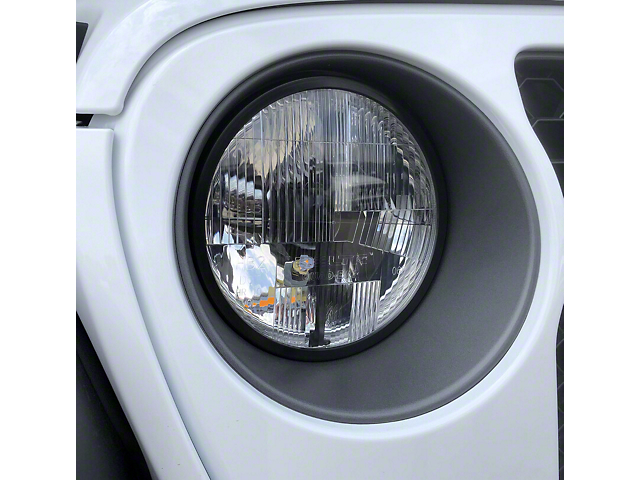 Delta 7-Inch Quad-Bar Xenon Headlights; Chrome Housing; Clear Lens (18-23 Jeep Wrangler JL)