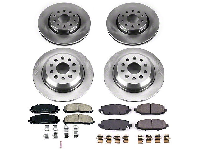 PowerStop OE Replacement Brake Rotor and Pad Kit; Front and Rear (18-23 Jeep Wrangler JL Rubicon, Sahara)