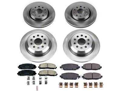 PowerStop OE Replacement Brake Rotor and Pad Kit; Front and Rear (20-24 Jeep Gladiator JT)