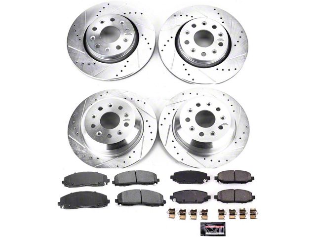PowerStop Z23 Evolution Sport Brake Rotor and Pad Kit; Front and Rear (18-24 Jeep Wrangler JL Rubicon, Sahara, Excluding 4xe & Rubicon 392)
