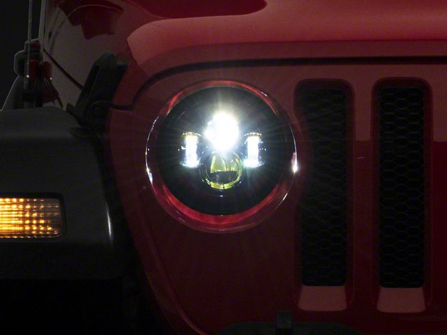 7-Inch LED Headlights; Black Housing; Clear Lens (18-24 Jeep Wrangler JL)