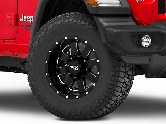 Moto Metal MO962 Gloss Black Milled Wheel; 17x10 (18-23 Jeep Wrangler JL)
