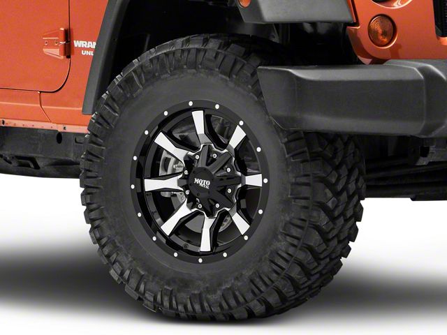 Moto Metal MO970 Gloss Black Machined Wheel; 17x9 (07-18 Jeep Wrangler JK)