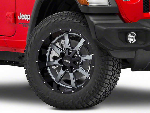 Moto Metal MO970 Gloss Gray with Gloss Black Lip Wheel; 20x10 (18-23 Jeep Wrangler JL)