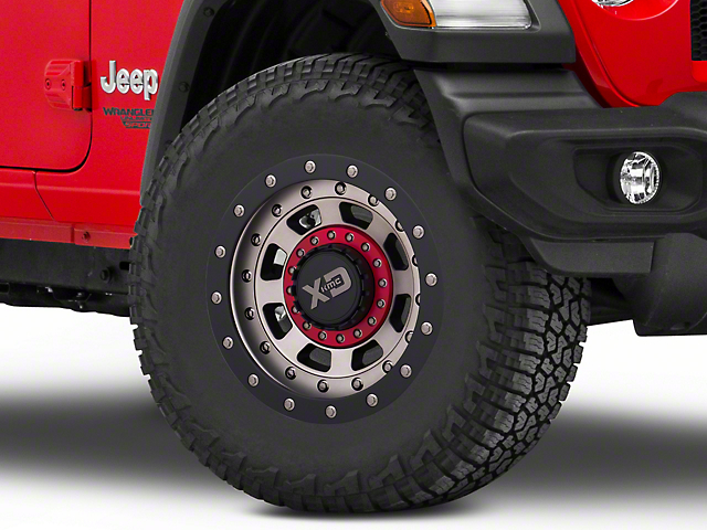 XD FMJ Satin Black with Dark Tint Wheel; 17x9 (18-23 Jeep Wrangler JL)