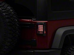 LED Bar Tail Lights; Black Housing; Clear Lens (07-18 Jeep Wrangler JK)