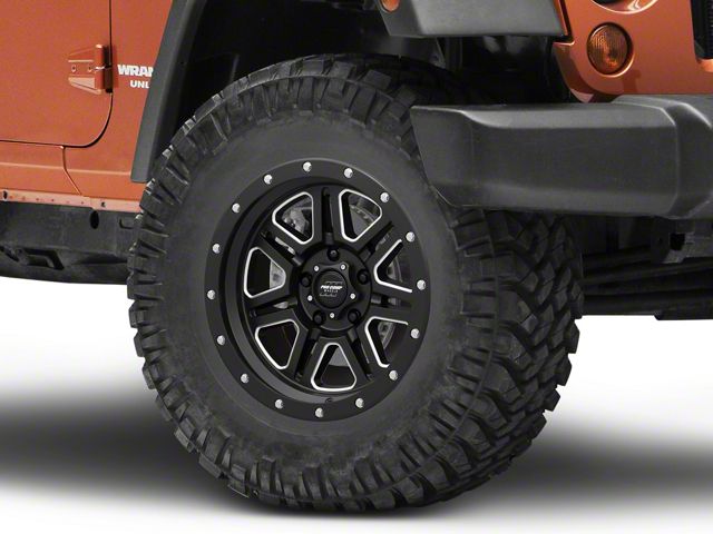 Pro Comp Wheels 62 Series Apex Satin Black Milled Wheel; 17x9 (07-18 Jeep Wrangler JK)
