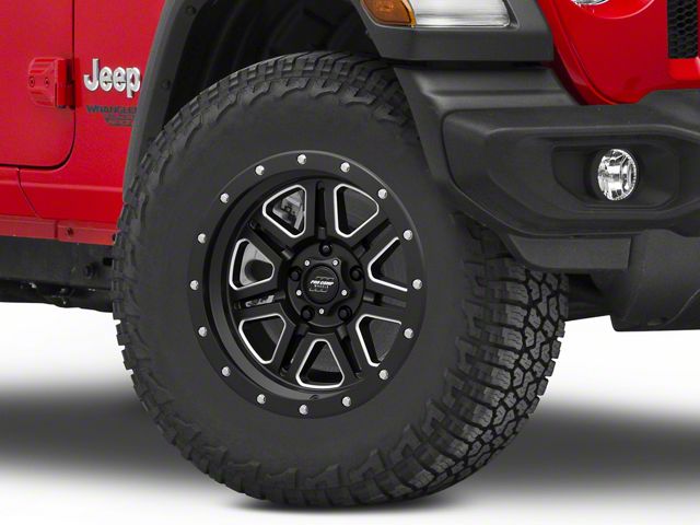 Pro Comp Wheels 62 Series Apex Satin Black Milled Wheel; 17x9 (18-24 Jeep Wrangler JL)