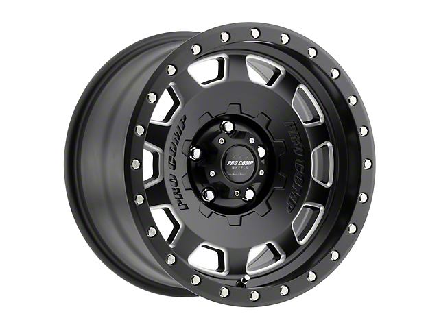 Pro Comp Wheels Hammer Satin Black Milled Wheel; 17x9 (99-04 Jeep Grand Cherokee WJ)