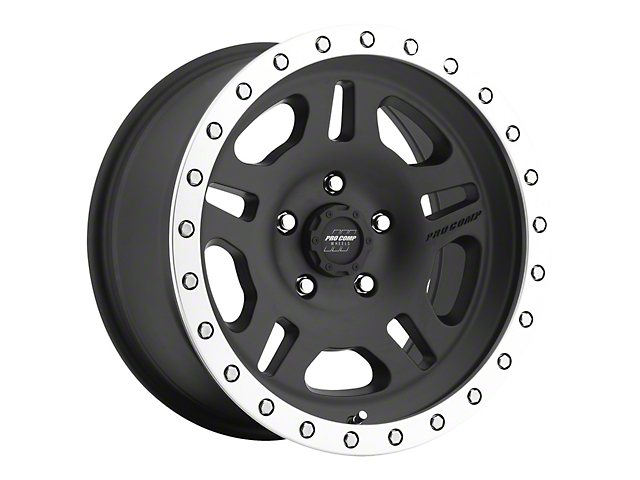 Pro Comp Wheels La Paz Satin Black with Machined Lip Wheel; 17x8.5 (18-23 Jeep Wrangler JL)