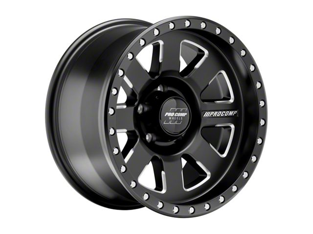 Pro Comp Wheels Trilogy Pro Satin Black Milled Wheel; 17x9 (07-18 Jeep Wrangler JK)