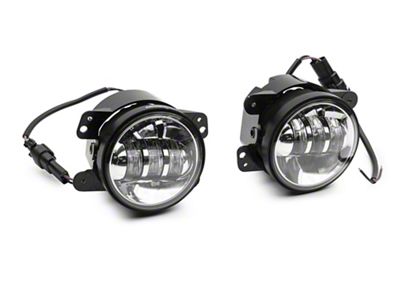 4-Inch LED Fog Lights; Silver (07-24 Jeep Wrangler JK & JL)