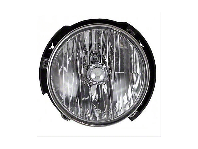 CAPA Replacement 7-Inch Round Halogen Headlight; Chrome Housing; Clear Lens; Driver Side (07-18 Jeep Wrangler JK)