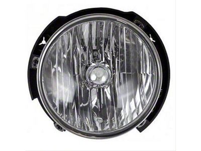 CAPA Replacement 7-Inch Round Halogen Headlight; Chrome Housing; Clear Lens; Driver Side (07-18 Jeep Wrangler JK)