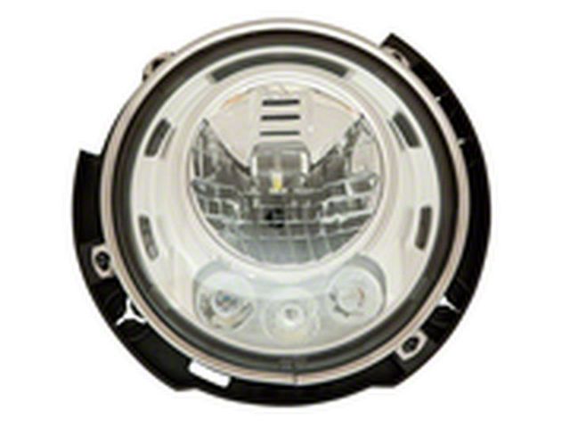 Replacement 7-Inch Round LED Headlight; Chrome Housing; Clear Lens; Driver Side (07-18 Jeep Wrangler JK)