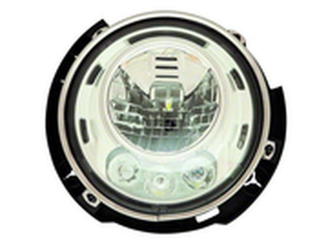 Replacement 7-Inch Round LED Headlight; Chrome Housing; Clear Lens; Passenger Side (07-18 Jeep Wrangler JK)