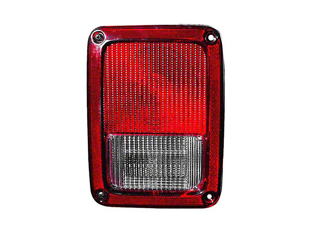 OE Certified Replacement Tail Light; Chrome Housing; Red/Clear Lens; Driver Side (07-18 Jeep Wrangler JK)
